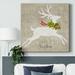 The Holiday Aisle® Flying Reindeer II On Canvas Print Metal in Brown/Green/White | 40 H x 40 W x 1.5 D in | Wayfair