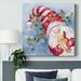 The Holiday Aisle® Farmhouse Christmas Bunnny On Canvas Print Canvas, Solid Wood in Blue/Green/Red | 24 H x 24 W x 1.5 D in | Wayfair