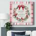 The Holiday Aisle® Gather Plaid Cardinal Wreath-Gallery Wrapped Canvas Metal in Green/Red | 32 H x 32 W x 1.5 D in | Wayfair