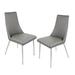 Corrigan Studio® Bayview Leather stainless steel Dining Chair Set of 2 Wood/Upholstered in Gray | 36 H x 18.5 W x 23 D in | Wayfair