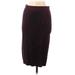 Express x Negin Mersalehi Casual Midi Skirt Calf Length: Burgundy Snake Print Bottoms - Women's Size Medium