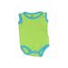 Luvable Friends Short Sleeve Onesie: Green Color Block Bottoms - Kids Boy's Size Large