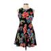 Soprano Casual Dress - A-Line: Black Print Dresses - Women's Size Large