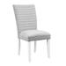 Gray Velvet Comfy Upholstered Dining Chairs Set of 2, Solid Wood Armless Side Chairs for Kitchen and Living Room