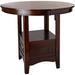 Dining Table Round Counter height Dining Table w Shelve 1pc Table Only Solid wood