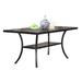 Wooden Rectangular Dining Table 1pc Dining Table Only Nailheads and Storage Shelve