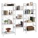 Triple 4 Tier Bookshelf, Bookcase with 11 Open Display Shelves, Wide Book Shelf Book Case for Home & Office, White