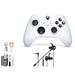 Microsoft Xbox Wireless Robot White Controller for Xbox Console + Wired Earbuds With Cleaning Kit BOLT AXTION Bundle Like New