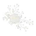 Exquisite Flower Hairpin Wedding Party Hair Comb Handmade Imitation Pearl Headdress for Woman Girl Bride (Golden)