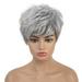 Cptfadh Decorations Party Cover Silver Gray Wig Headgear Women s Protective Hair wig