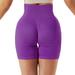 Ierhent Gym Shorts Women Womens Biker Shorts High Waist Workout Yoga Running Volleyball Shorts with Pockets(Purple S)