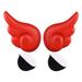 2Pcs Motorbike Decoration DIY Cosplay Decoration Fits for Bike Motorcycle Snowboarding Ski Red