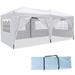 10 x 20 ft Heavy Duty Awning Canopy Pop Up Gazebo Marquee Party Wedding Event Tent with 6 Removable Sidewalls & Carry Bag White