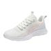 CAICJ98 Volleyball Shoes Women s Play Fashion Sneaker White Color Washed and Leopard Canvas Slip on Shoes Pink