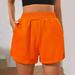 Munlar Athletic Women s Shorts Orange Elastic Waist Casual Shorts Shorts Yoag Golf Gym Summer Shorts for Women