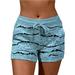 Munlar Drawstring Women s Shorts Casual Shorts Sky Blue Athletic Shorts Summer Yoag Golf Gym Star Shorts with Pockets