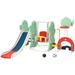7 in 1 Toddler Slide and Swing Set Freestanding Kids Slide Climber w/Adjustable Swing and Basketball Hoop Soccer Golf and Ring Toss Game Indoor Outdoor Playset for Toddlers Age 1-3