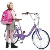 iYofe Girls Bike 22in for 8-12 Years Old Shimano 7 Speed Kids Bicycle Girls City Bike with Backseat Kids Bike with Dual Brake Purple