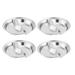 4pcs Stainless Steel Round Divided Seasoning Plates Seasoning Holders for Home