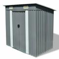 moobody Garden Shed Metal Storage Shed Galvanized Steel Double Sliding Doors Outdoor Tool Storage Shed Patio Lawn Care Equipment Pool Supplies Organizer Gray 74.8 x 48.8 x 71.3 Inches (W x D x H)