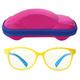 NUOLUX Children Glasses Anti-blue Glasses Flat Lens Silicone Goggles Protective Eyewear With Box for Home Woman Man Kids (C3 Yellow Frame Blue Leg With Random Color Box)