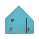 House Shape Wall-mounted Hook Clothing Hat Grocery Storage Hook Living Room Coffee Bar Wall Decoration (Sky-blue without Nail)