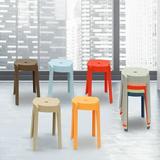 10 PCs Stackable Plastic Stools for Indoor Outdoor 18 Seat Height Portable Backless Stacking Chairs for Schools Home Office Assorted Colors