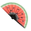 Japanese Style Foldable Fan Printing Desk Topper Chinese Decor Fruit Printed Fans Folding Watermelon Polyester