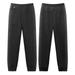 Mens Casual Jog Pants Winter Outdoor Solid Color Warm Knee Pads Heated Riding Black Workout Gym Running Wear XXXL