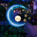 Moon Solar Lights Outdoor Decorative - Waterproof Matal Solar Powered Garden Lights - Patio Decorations Outdoor Clearance Lights with Crackle Glass Ball for Garden Yard Pathway Lawn gticphyj