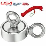 500LBS Fishing Magnet Kit 2 Hooks Neodymium Pull Force Treasure Hunt With Rope