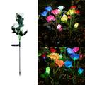 Kiplyki New Arrivals Solar Garden Lights Solar Outdoor Lights with Beautiful & Realistic Rose Flowers 7 Color Changing Solar Lights Outdoor for Yard Garden Decoratio