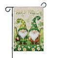 St.Patrick s Day Garden Flag Holiday Garden Flag Gnome Shamrock Welcome Outdoor Flags 12.5 Ã—18 Burlap Vertical Double Sided Garden Flags for Home Spring Farmhouse Holiday Outside Decor