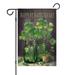 St.Patrick s Day Outdoor Flags Holiday Garden Flag Shamrock Clovers Jar Green House Flag 12.5 Ã—18 Burlap Vertical Double Sided Garden Flags for Home Holiday Gift