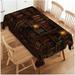 Uorbeay Old Bookshelf Tablecloths Mysterious Library Bookshelf Kitchen Dinning Tabletop Decoration Polyester Talking Table Cover for Indoor Outdoor 55x70 Inch Tablecloth