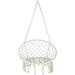 Hammock Chair Cotton Swing Seat Hanging Rope Camping Beige Outdoor Patio 330LBS