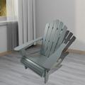 Foldable Outdoor or Indoor Adirondack Chair - Grey Solid Wood Design Comfortable Sloping Seat Perfect for Patio Deck or Garden Use