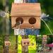 Bird House with 2 Holes Creative Hanging Birdhouse Wooden Garden Bird House Room Handmade c Hanging Outdoor Bird Nesting Sturdy for Bird Lovers