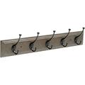 Liberty Hardware Franklin Brass 5 Pill top Hook Rail Driftwood Gray and Soft Iron