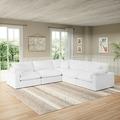 Cloud Modern Convertible Sectional Sofa Couch Classic 5-Piece Closed Modular Sofa White