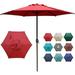 Abba Patio 7.5ft Outdoor Market Patio Umbrella w/ Push Button Tilt and Crank 6 Ribs-Red