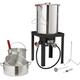 SKYSHALO Turkey Fryer Kit 2-in-1 30QT Aluminum Turkey Deep Fryer & 10QT Fish Fryer Kit w/Baskets & Stand 54000 BTU Burner Propane Gas Boiler Thermometer Marinade Injector for Outdoor Cooking