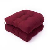 U Shaped Cushion Sofa Rattan Chair Cushion Outdoor/Indoor Terrace Cushion 2ps Wine red