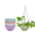 Hanging Planters Set of 5 Flower Pots Indoor Outdoor Planting or Storage Succulent Plants or Water Plants Garden Planters for Plants Self-Watering Flower Pot Container -with Chain(5 Colors) GTICPHYJ