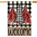 colorlife Buffalo Plaid Christmas Tree Garden Flag 12x18 Inch Double Sided Outside Welcome Festive Holiday Winter Yard Outdoor Decorative Flag