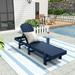 WestinTrends Classic Adirondack Poly Reclining Chaise Lounge Navy Blue