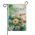 St. Patrick s Day Outdoor Flags Irish Outdoor Flag Spring Colorful Flower Welcome Welcome Flag 12.5 Ã—18 Linen Vertical Double Sided Garden Flag for Home Spring Holiday Decor
