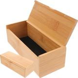 2 Pcs Souvenir Storage Box Jewelry Organizer Case Decor Solid Wood Keepsake Chest with Wooden