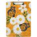 GZHJMY Clipboard for Classrooms Office Butterflies Daisy Flowers Plastic Clipboard Standard Letter Size A4 Clipboard with Low Profile Metal Clip Decorative Clip Boards for Teachers