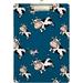 Coolnut Cute Cow Print Animal Navy Blue Clipboards for Kids Student Women Men Letter Size Plastic Low Profile Clip 9 x 12.5 in Silver Clip